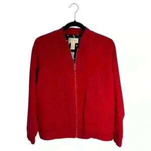 Chico’s Red Zip-Up Bomber Jacket,‎ Size 0